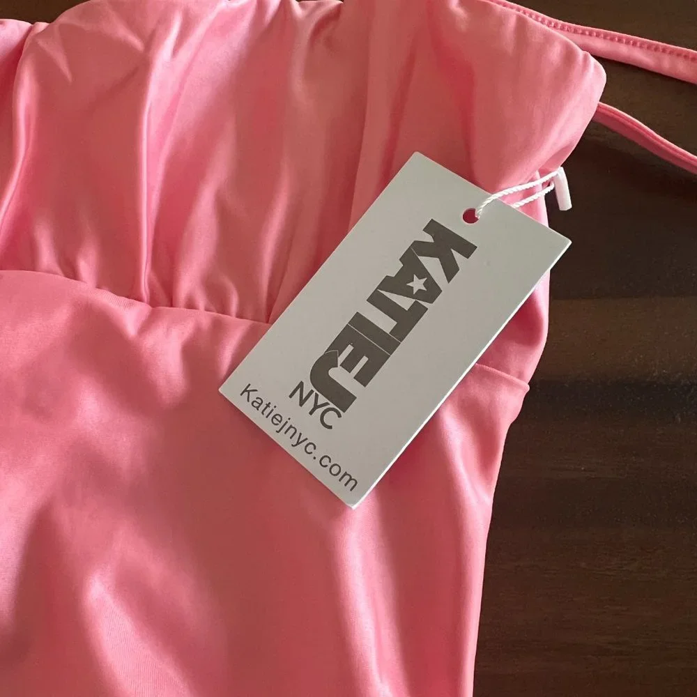 Katie J NYC Pink Ruched Dress